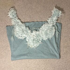 Vintage Light Sage Textured Trim Women’s Tank Top